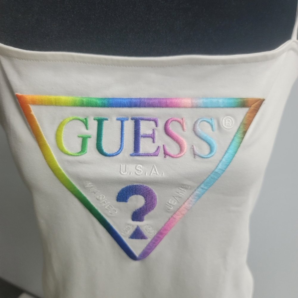 womens guess rainbow logo bodysuit Size L